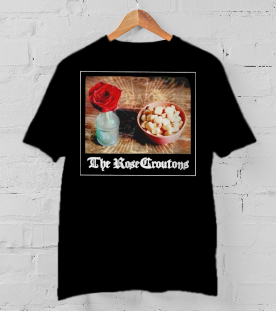 The Rose Croutons Gothic Retro Style Vase Debonair Blossom Bread Bowl T-Shirt