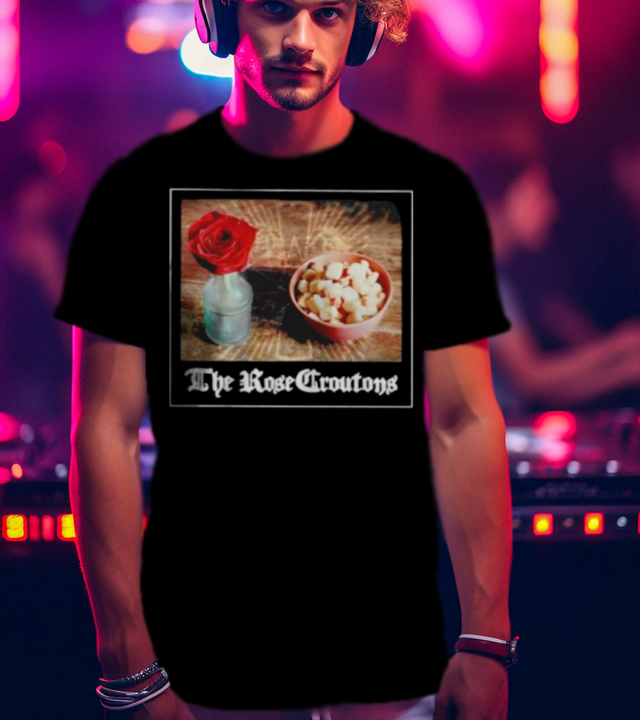 The Rose Croutons Gothic Retro Style Vase Debonair Blossom Bread Bowl T-Shirt