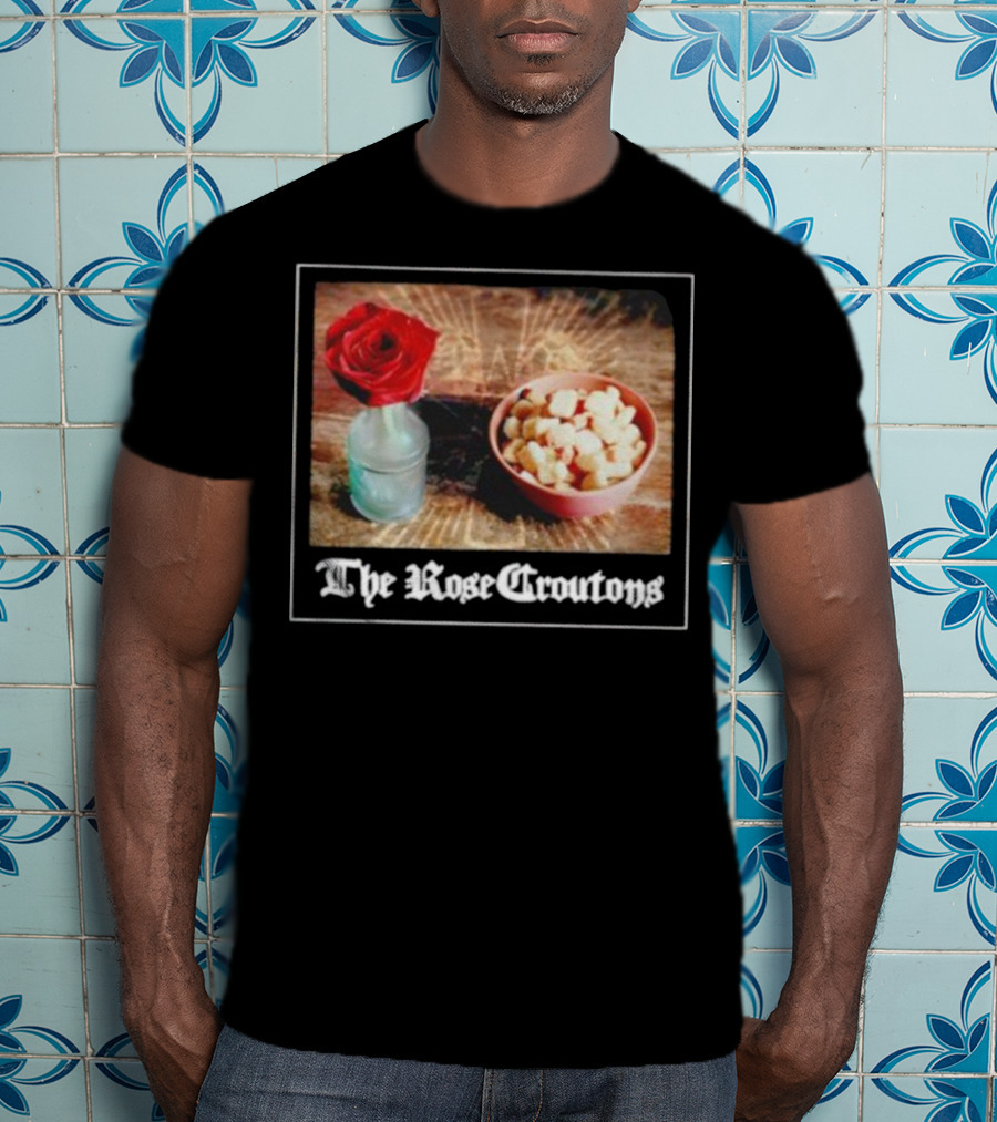 The Rose Croutons Gothic Retro Style Vase Debonair Blossom Bread Bowl T-Shirt