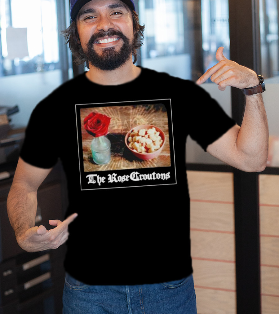 The Rose Croutons Gothic Retro Style Vase Debonair Blossom Bread Bowl T-Shirt