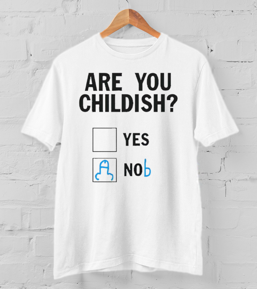 Are You Childish? Yes Nob Toy Block Outline T-Shirt