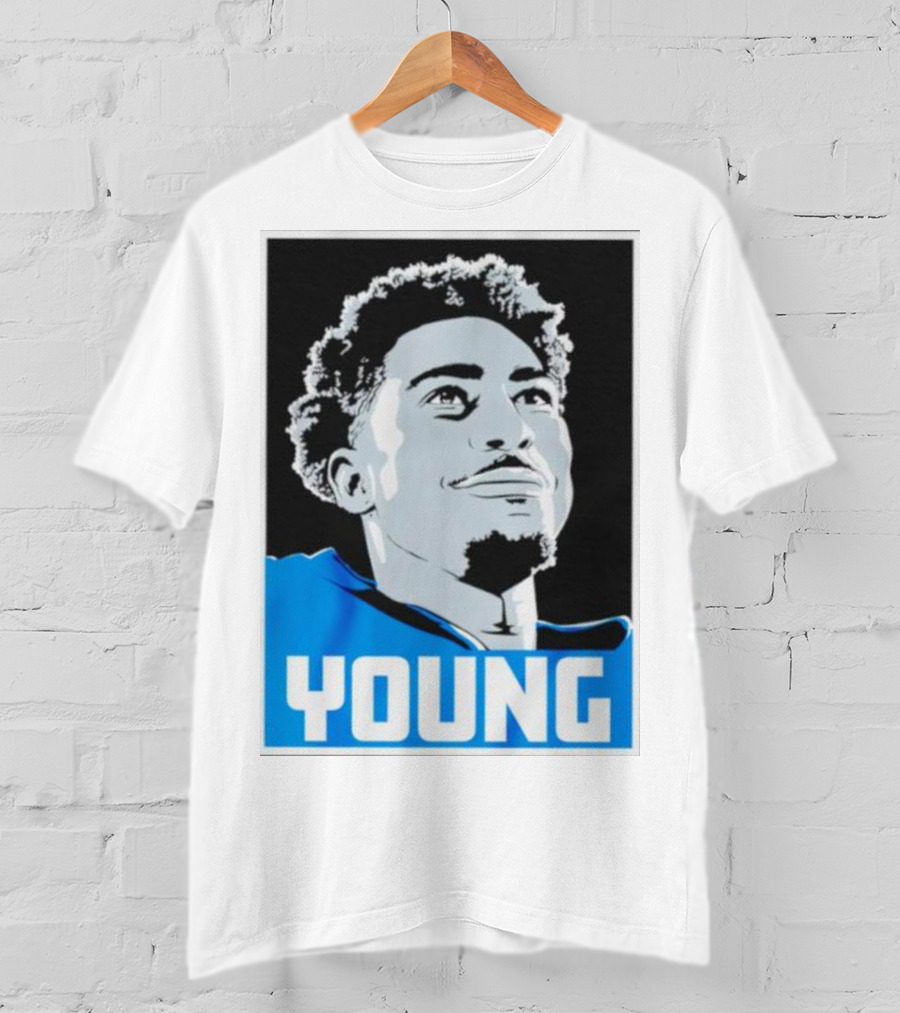 Bryce Young Football Portrait Black And Blue Young T-Shirt