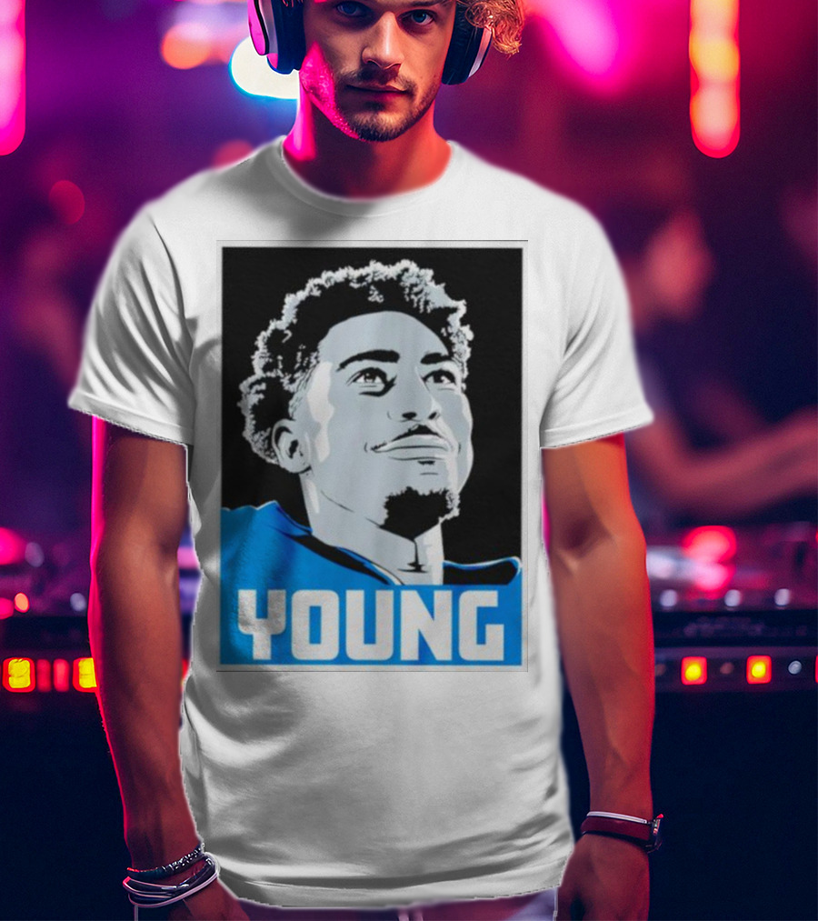 Bryce Young Football Portrait Black And Blue Young T-Shirt