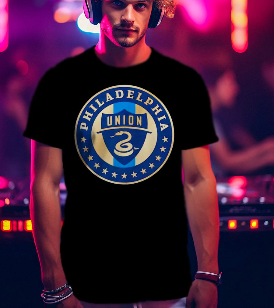 Philadelphia Union Soccer Team Emblem With Stars And Coiled Snake T-Shirt
