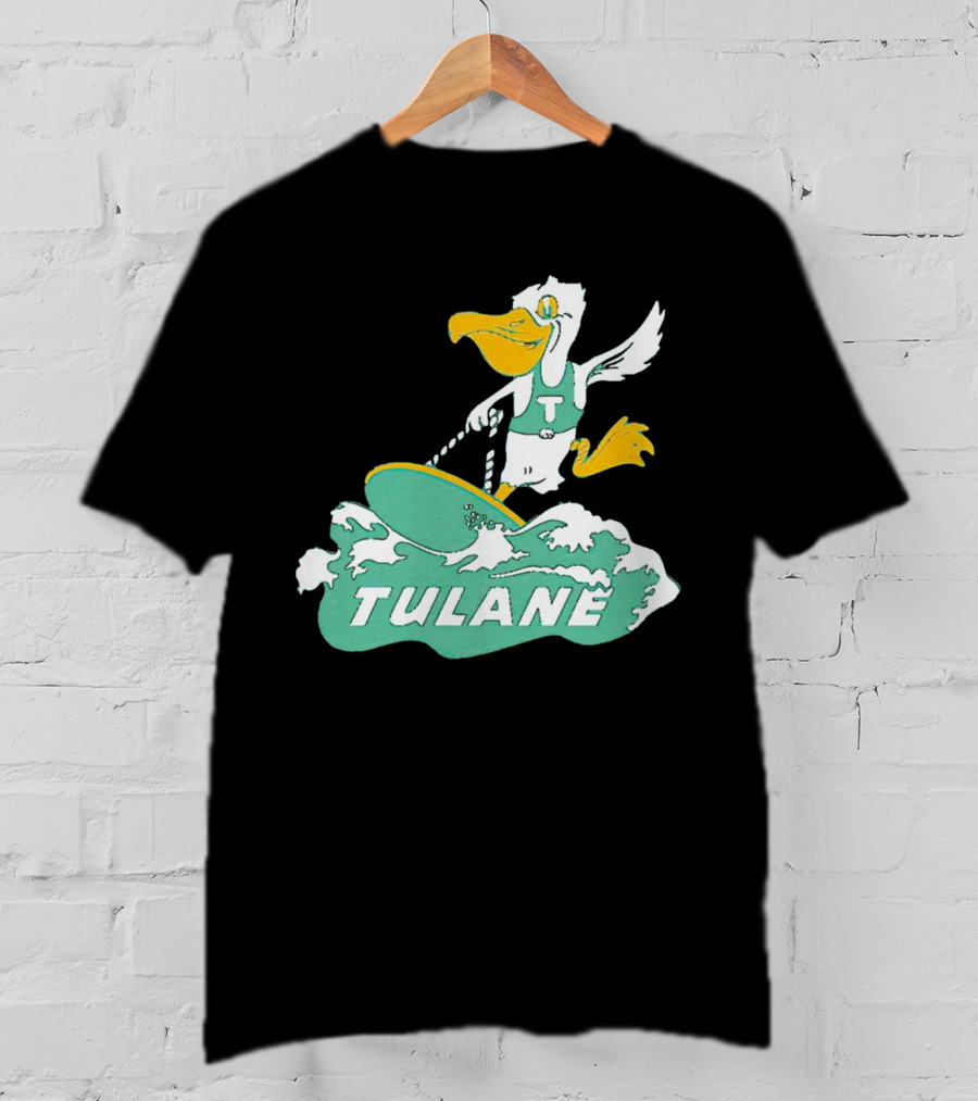 Tulane Green Wave Surfing Pelican Vintage T-Shirt