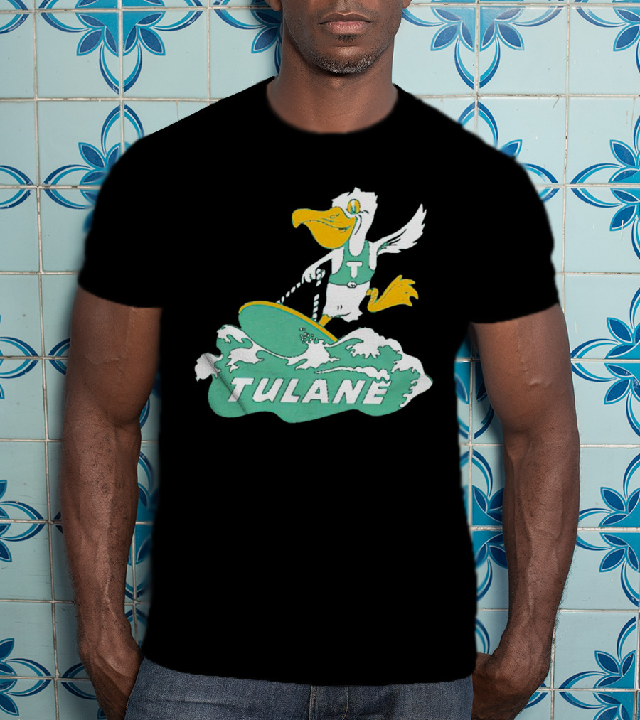 Tulane Green Wave Surfing Pelican Vintage T-Shirt
