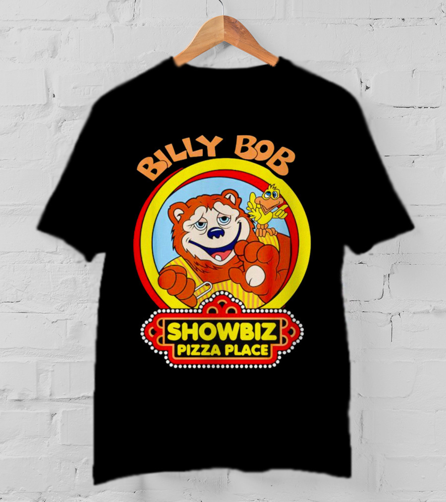 Billy Bob Showbiz Pizza Place Animated Bear And Bird T-Shirt