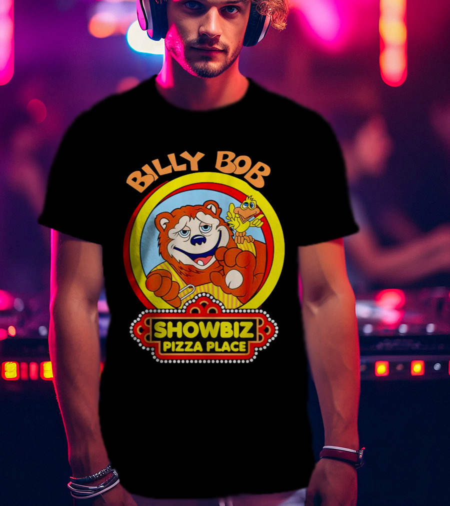 Billy Bob Showbiz Pizza Place Animated Bear And Bird T-Shirt