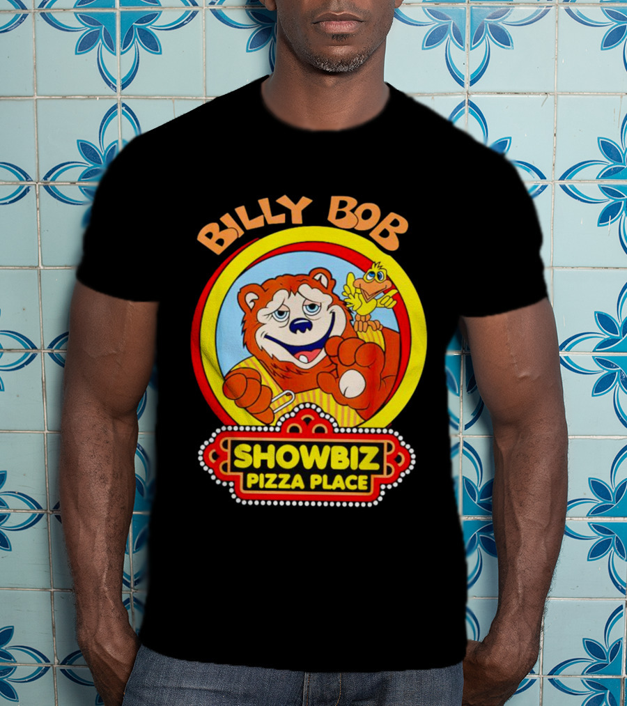 Billy Bob Showbiz Pizza Place Animated Bear And Bird T-Shirt