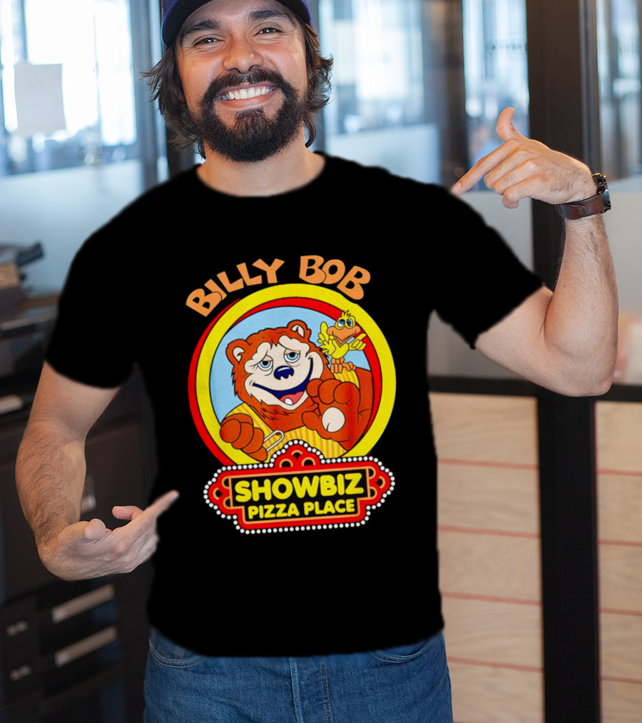 Billy Bob Showbiz Pizza Place Animated Bear And Bird T-Shirt