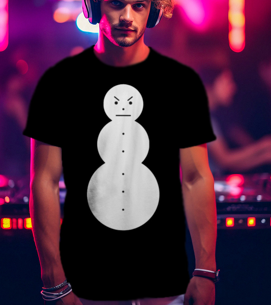 Snowman Annoyed Face Expression T-Shirt