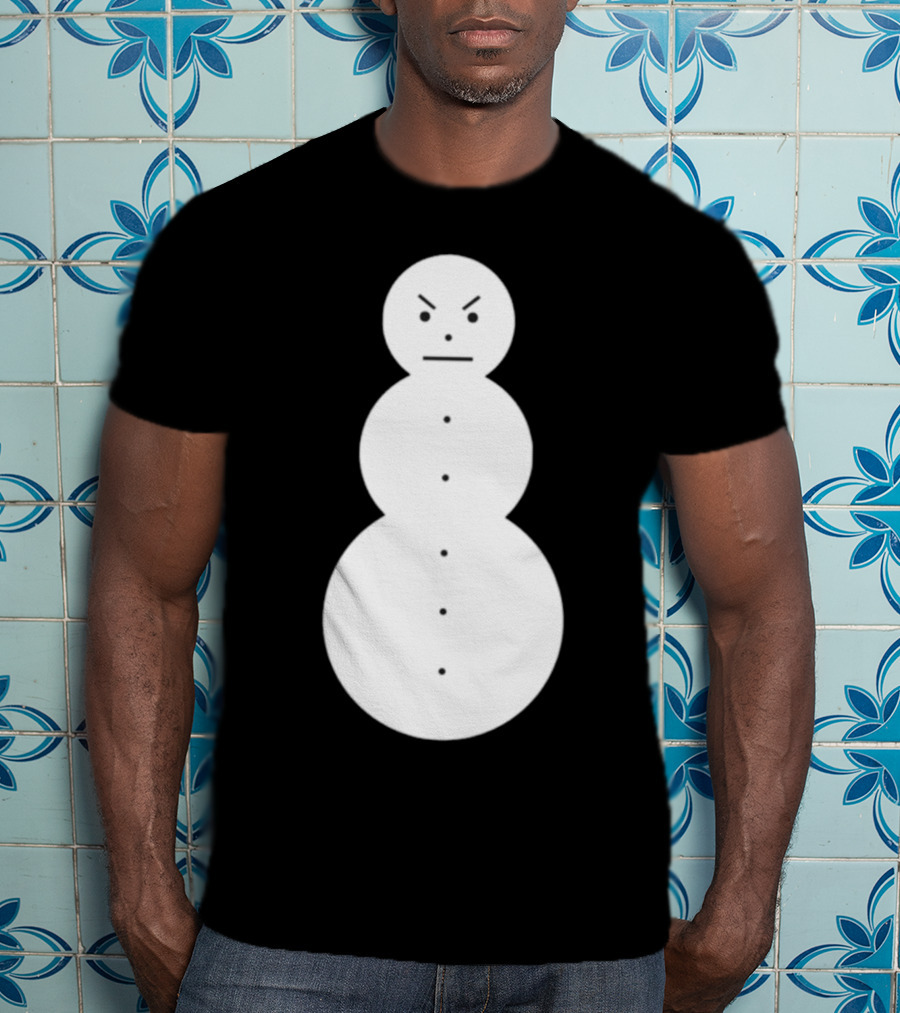 Snowman Annoyed Face Expression T-Shirt