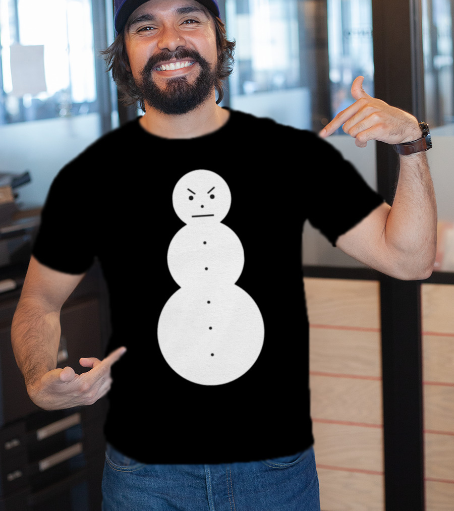 Snowman Annoyed Face Expression T-Shirt