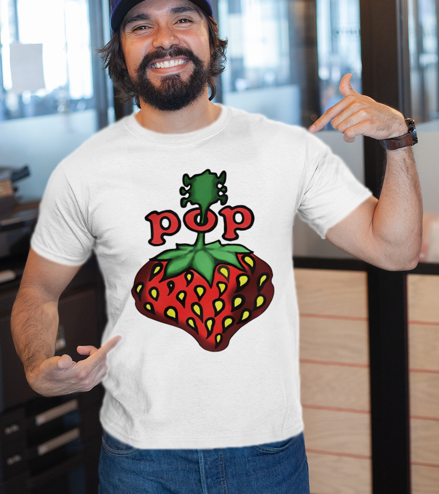 Strawberry Fields Pop Festival Logo With Strawberry T-Shirt