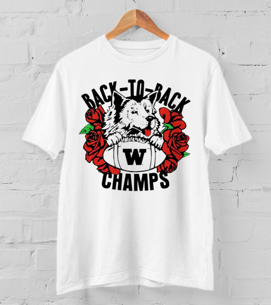 Back To Back Champs Washington Huskies 91 W 92 T-Shirt