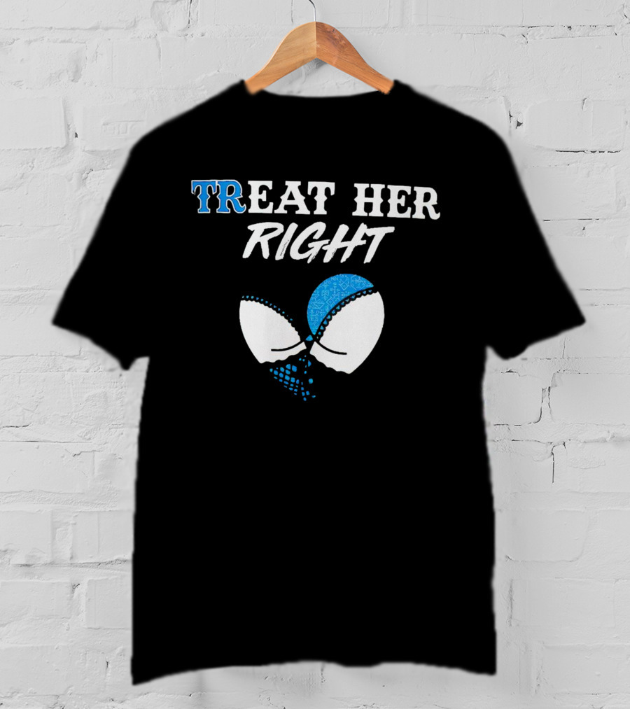 TREAT HER RIGHT Blue And White Lace T-Shirt
