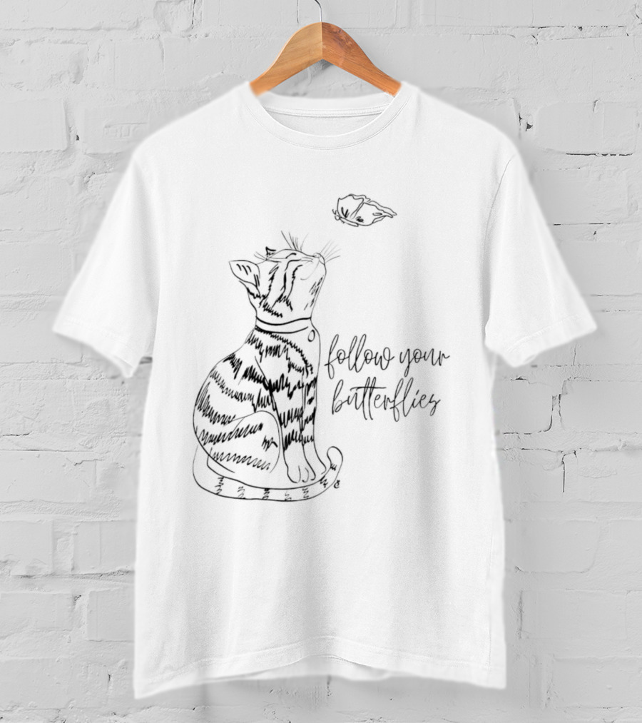Cat Follow Your Butterflies T-Shirt