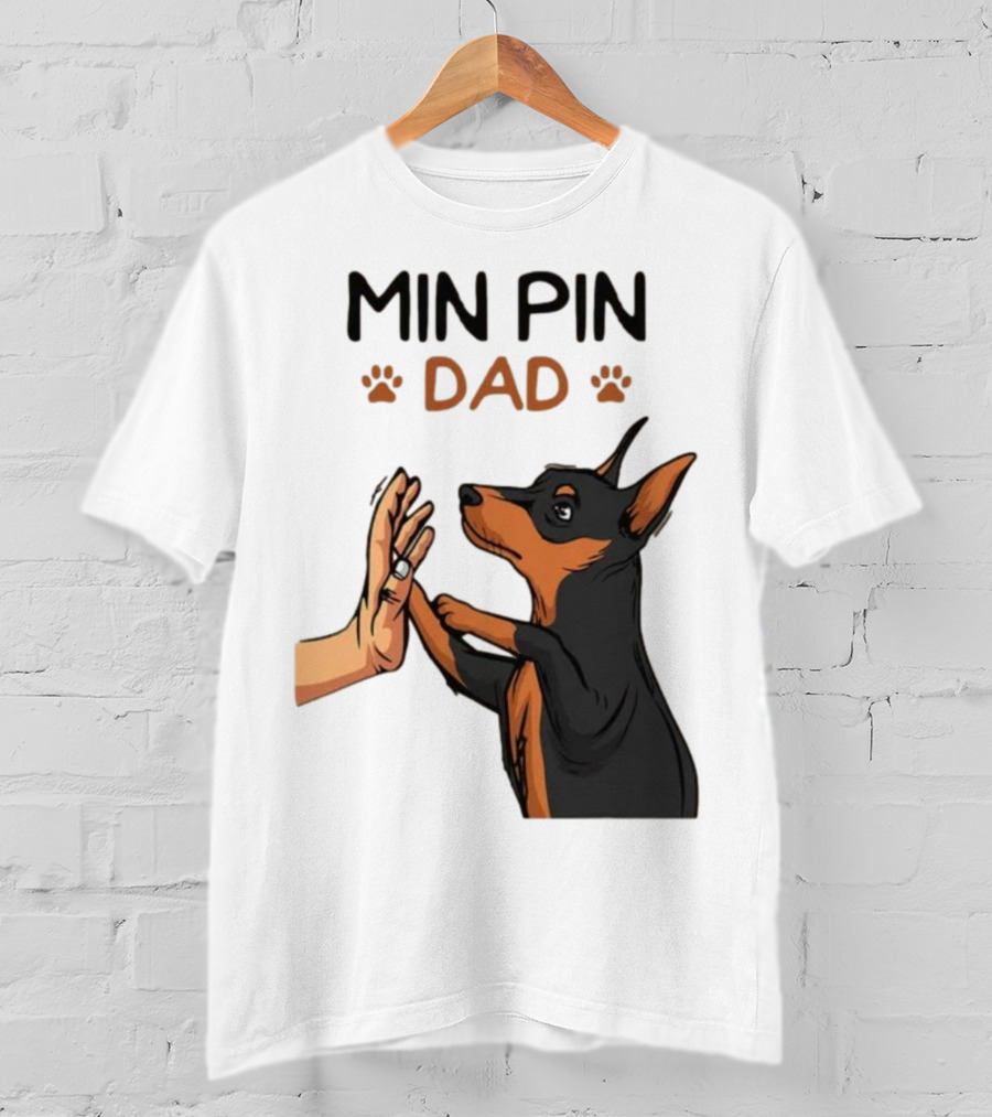 MIN PIN DAD Father's Day Dog Paw T-Shirt