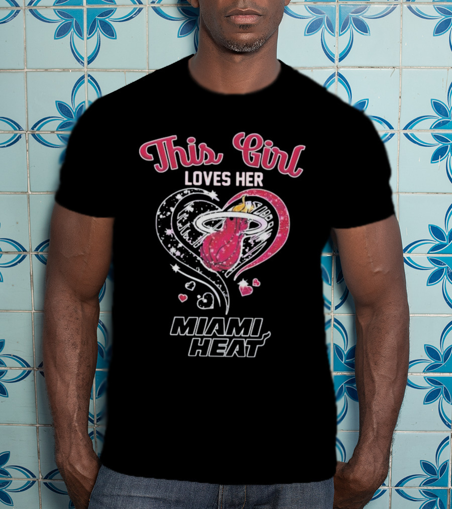 This Girl Loves Her Miami Heat Heart T-Shirt