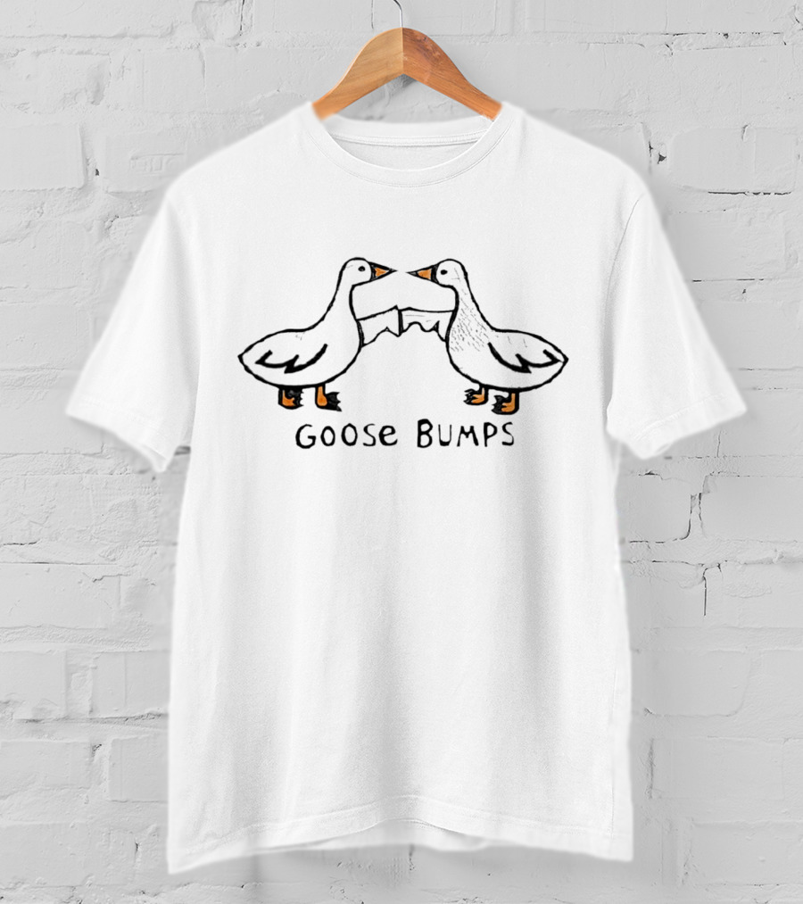 Goose Bumps Two Geese Touching Beaks T-Shirt