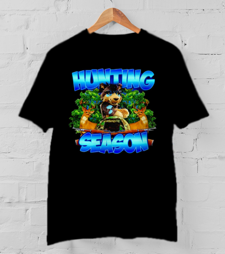 Hunting Season Wolf And Deer Forest Scene T-Shirt