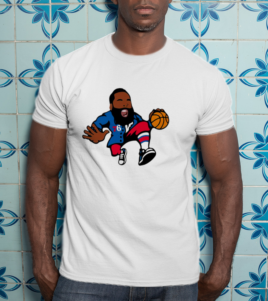 James Harden Cartoon 76 Basketball Philadelphia T-Shirt