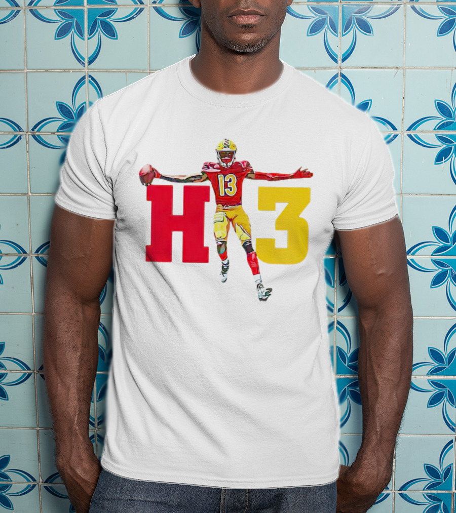 Maurice Alexander HT3 Football Player In Red And Yellow Uniform With Football T-Shirt