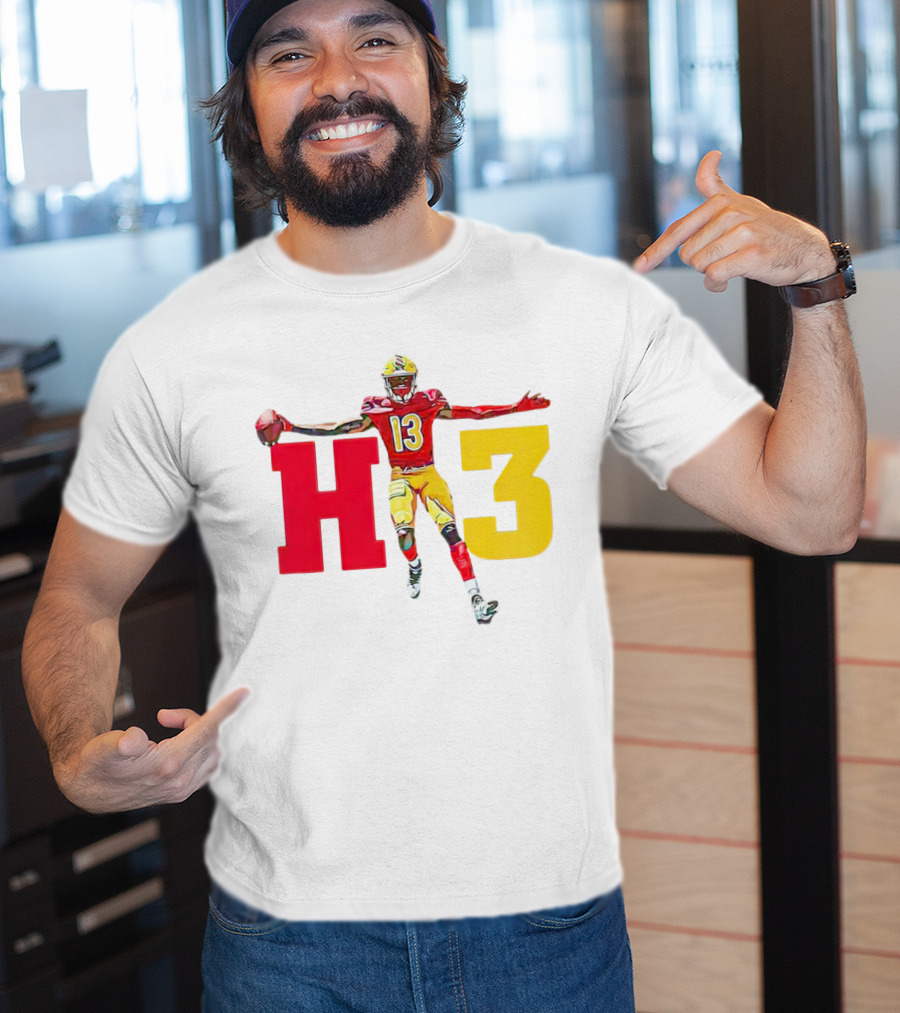 Maurice Alexander HT3 Football Player In Red And Yellow Uniform With Football T-Shirt