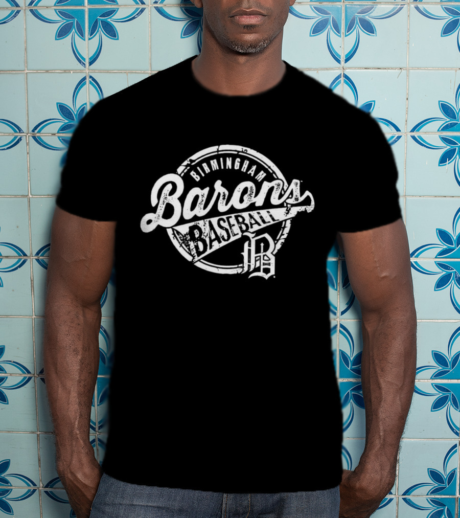 Birmingham Barons Baseball Round Vintage Logo With Initials BP T-Shirt