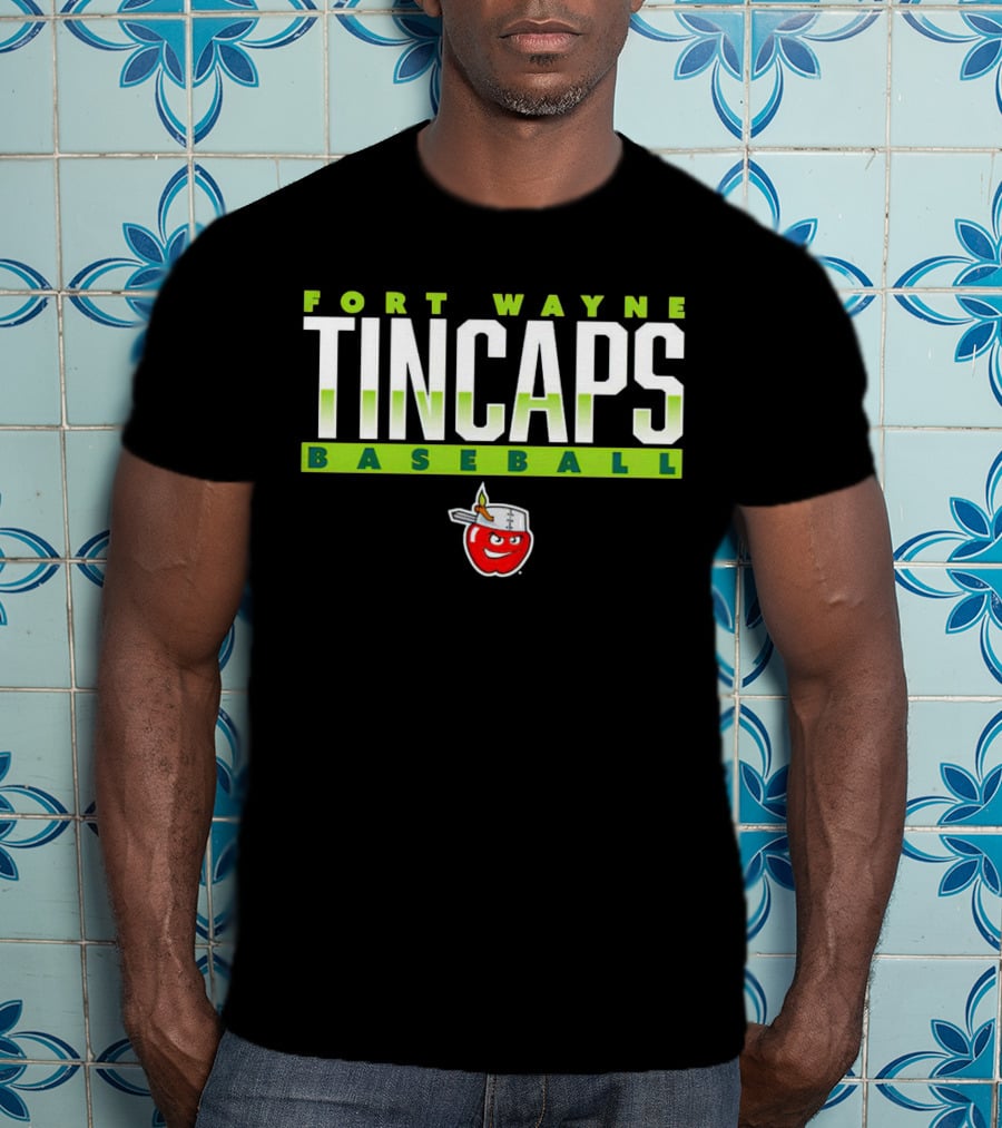 Fort Wayne TinCaps Baseball Logo With Apple Mascot T-Shirt