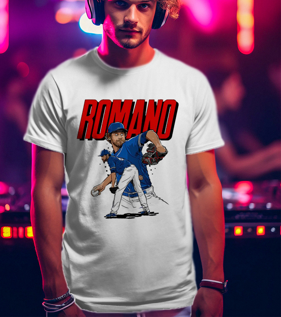 ROMANO Toronto Blue Jays Pitcher Baseball Action T-Shirt