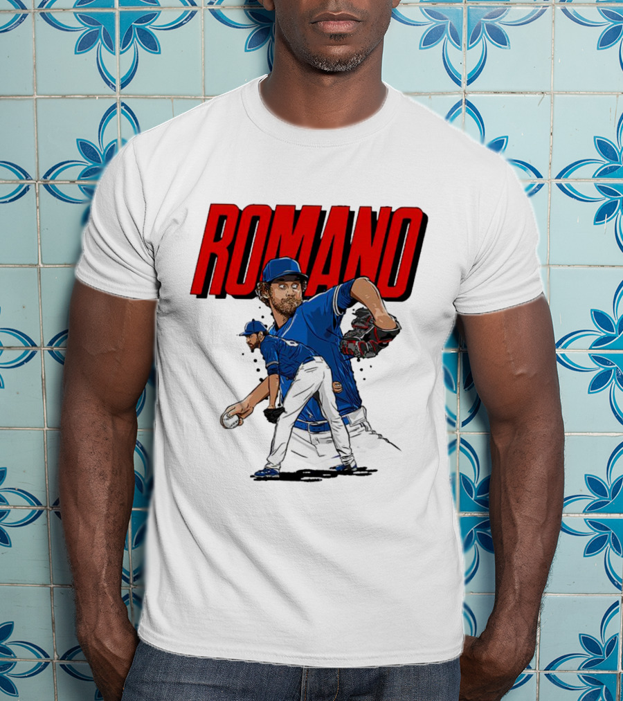 ROMANO Toronto Blue Jays Pitcher Baseball Action T-Shirt