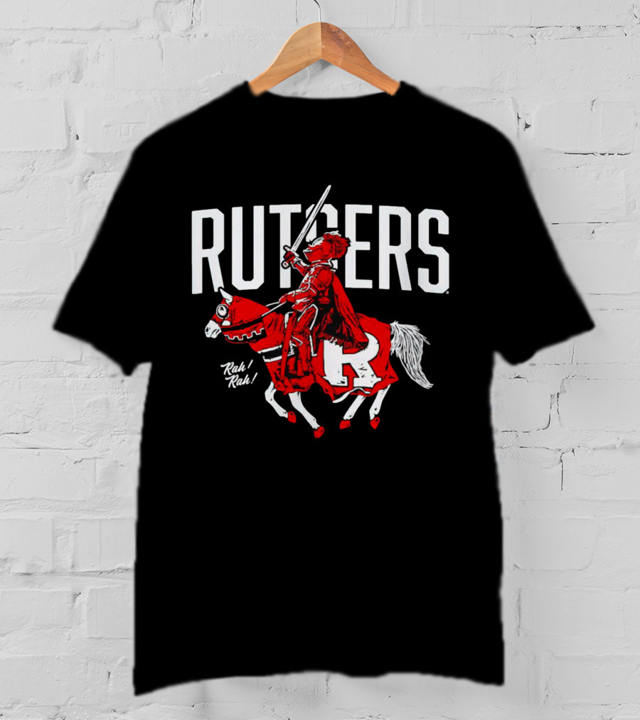 Rutgers Knights Rah Rah Iconic Sword-Wielding Mascot On Horseback T-Shirt