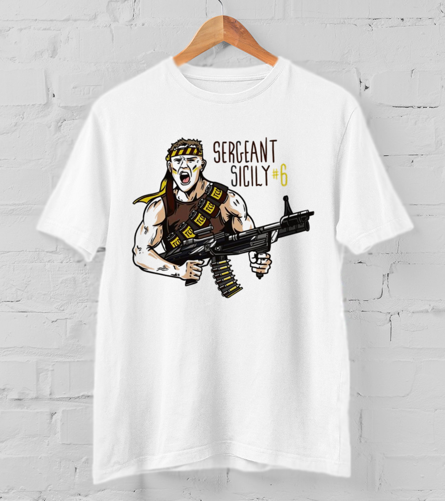 SERGEANT SICILY #6 TGC Ammunition Belt Action T-Shirt