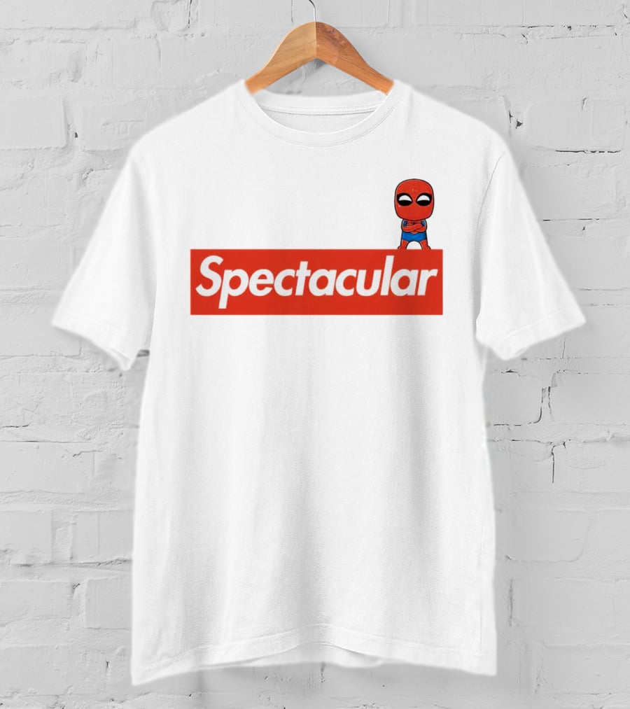 Spectacular Spider-Man Comic Look With Iconic Red Block T-Shirt