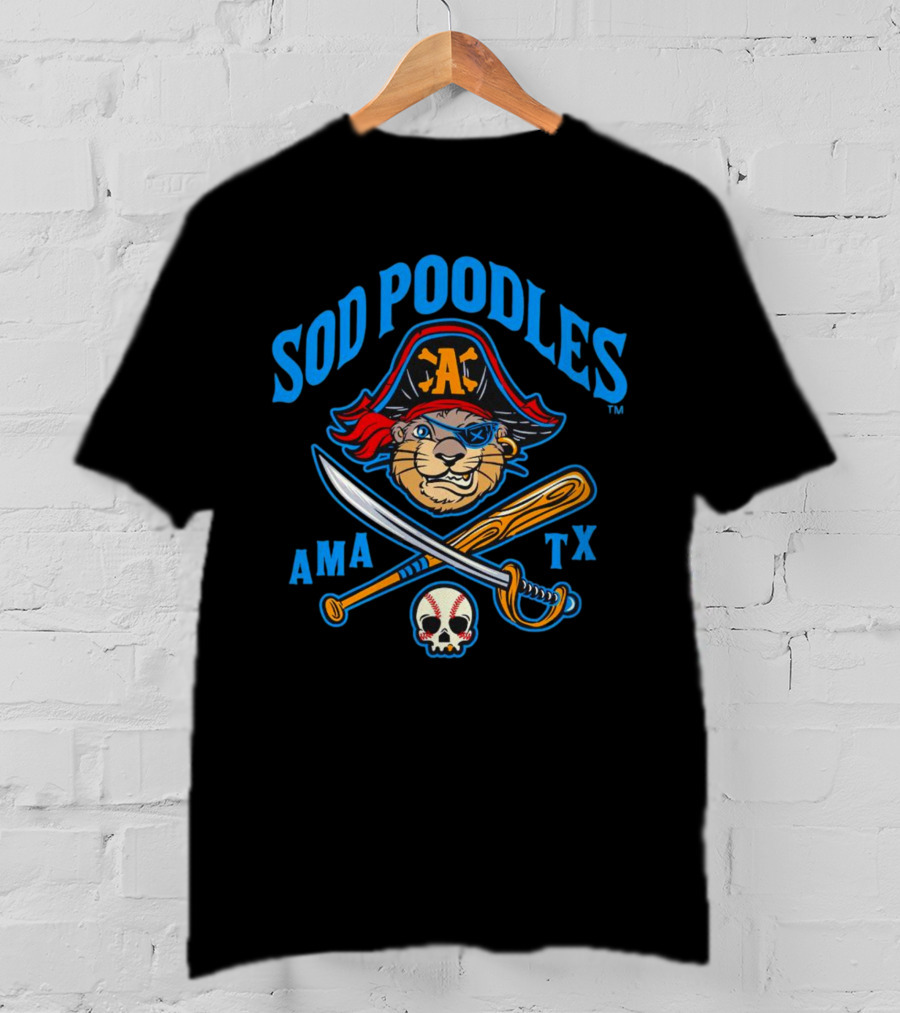 Amarillo Sod Poodles Pirate AMA TX T-Shirt