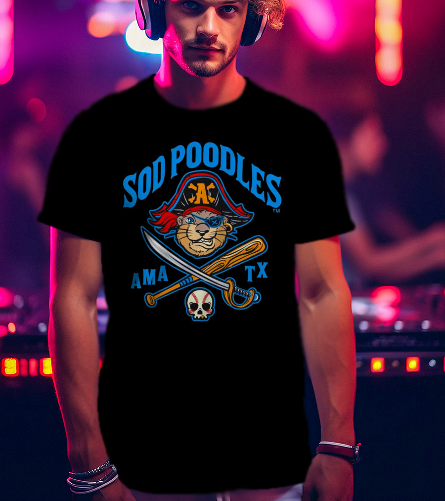 Amarillo Sod Poodles Pirate AMA TX T-Shirt