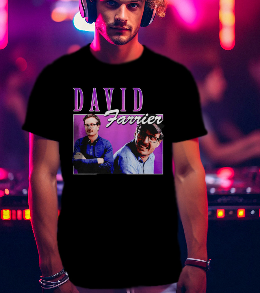David Farrier Purple Retro Double Image T-Shirt