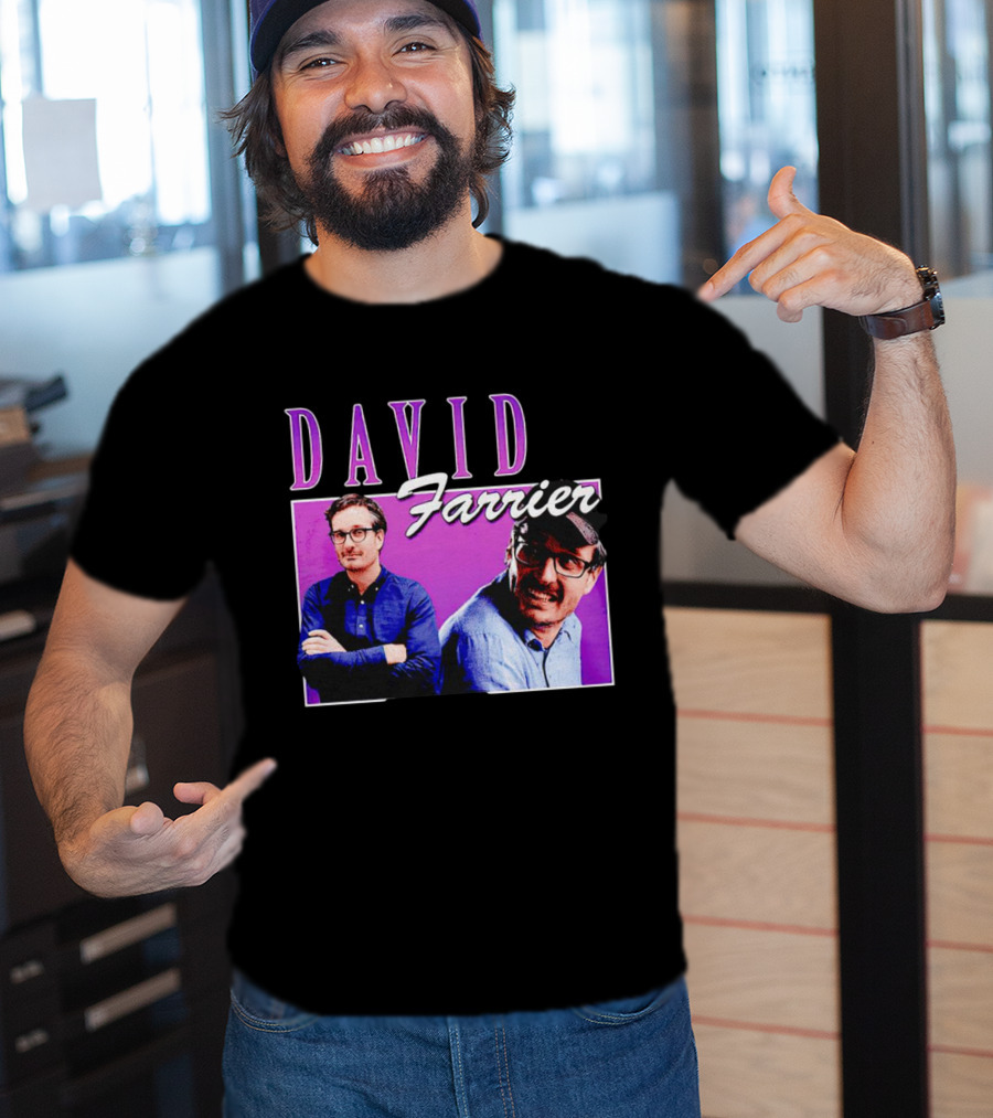David Farrier Purple Retro Double Image T-Shirt