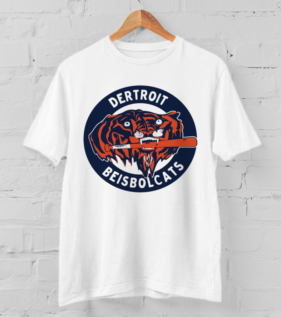 Dertroit Beisbolcats Tiger Logo With Baseball Bat T-Shirt
