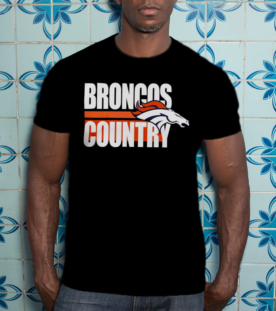 Denver Broncos Country Logo Blitz Essential T-Shirt