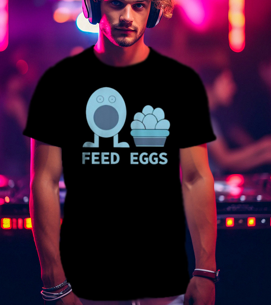 FEED EGGS Fun Cartoon Basket T-Shirt