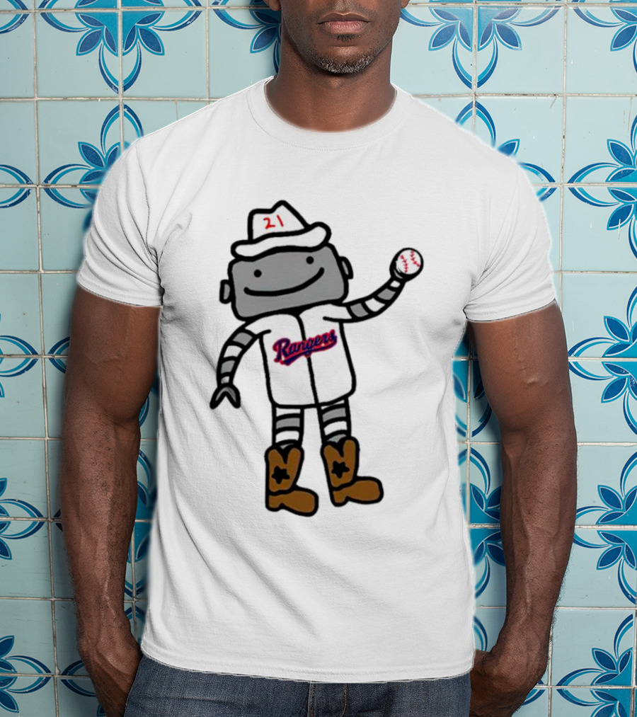 Rangers Robot 21 Baseball Texas Rangers T-Shirt