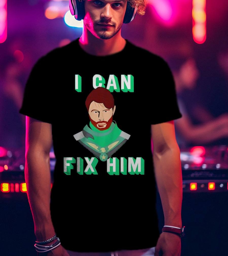 Nerdy Squirrel Studios Soldier Boy I Can Fix Him Superhero T-Shirt