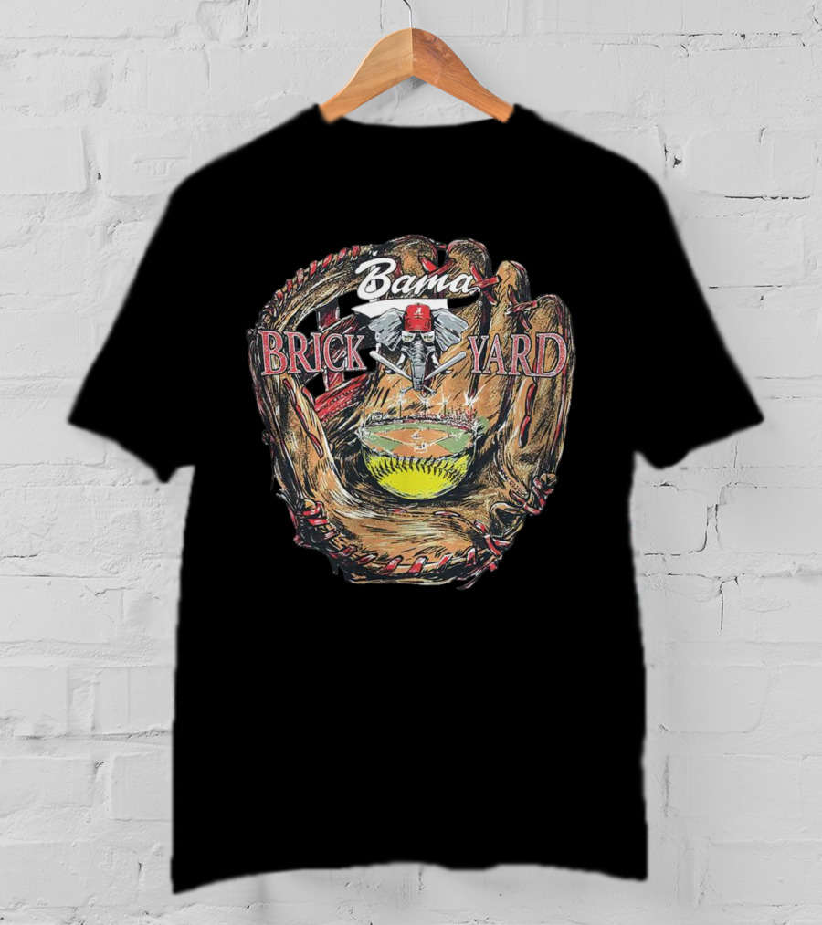 Bama Brick Yard Baseball Elephant Glove Stadium T-Shirt