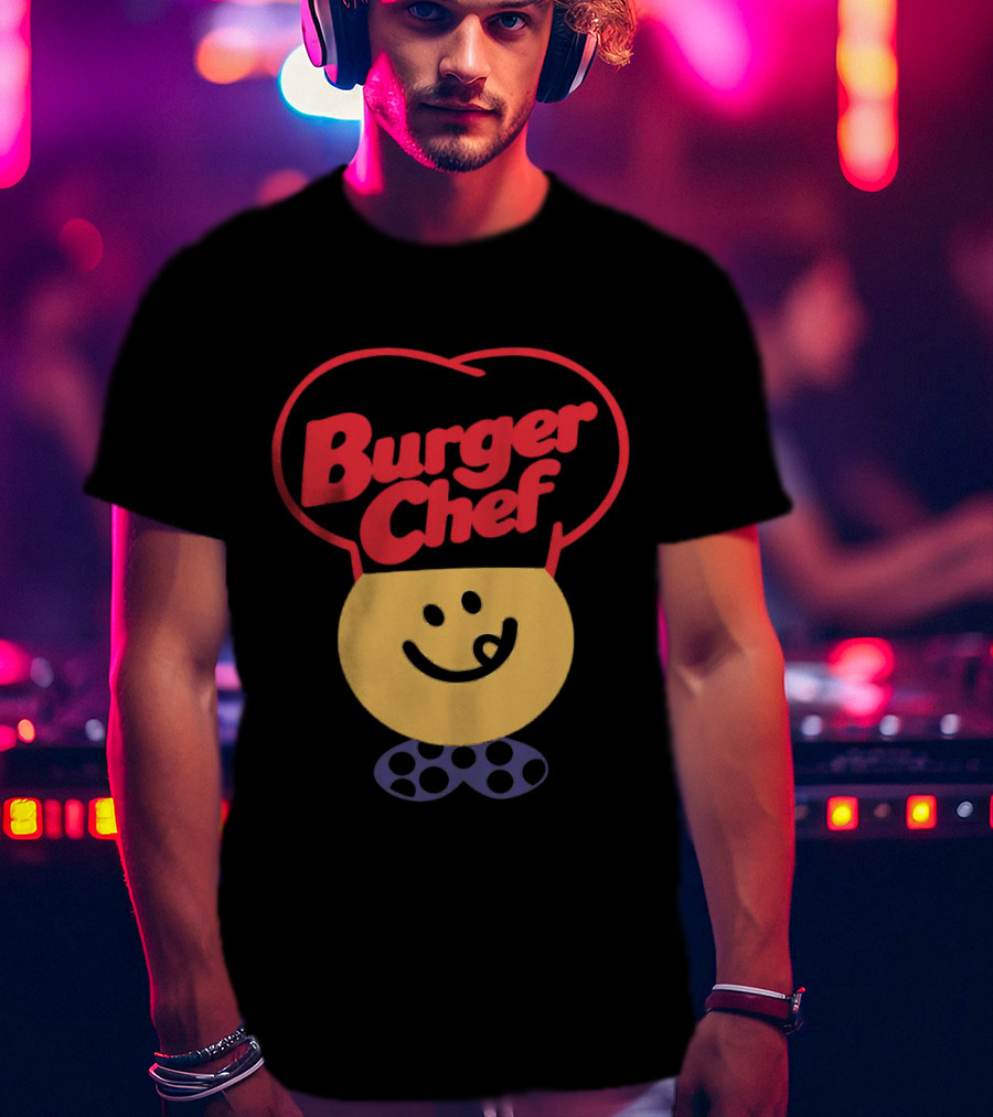 Burger Chef Happy Smiley Face With Chef Hat T-Shirt