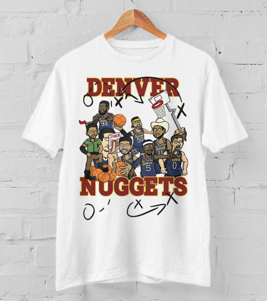 Denver Nuggets Cartoon Players Jokic Basketball Team T-Shirt