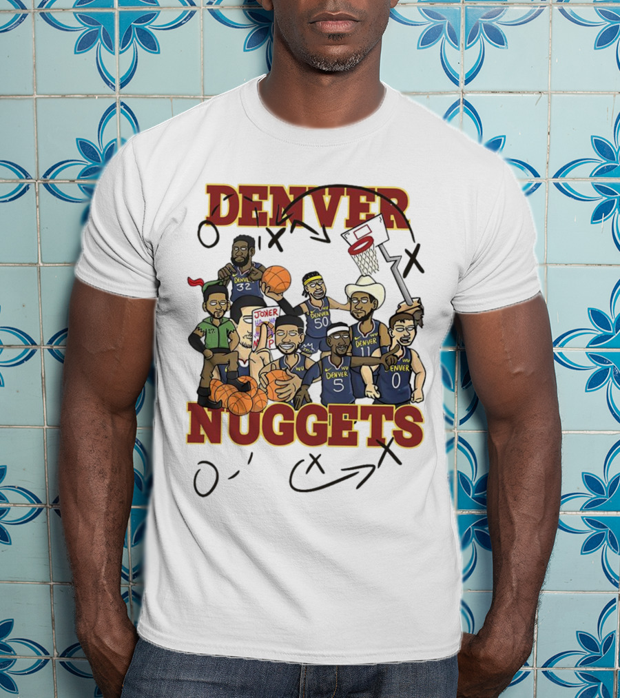 Denver Nuggets Cartoon Players Jokic Basketball Team T-Shirt