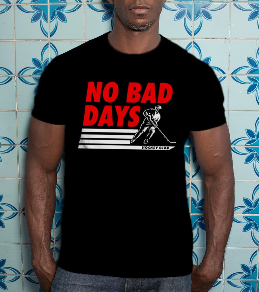 No Bad Days Hockey Club Skater Stripe Motif T-Shirt
