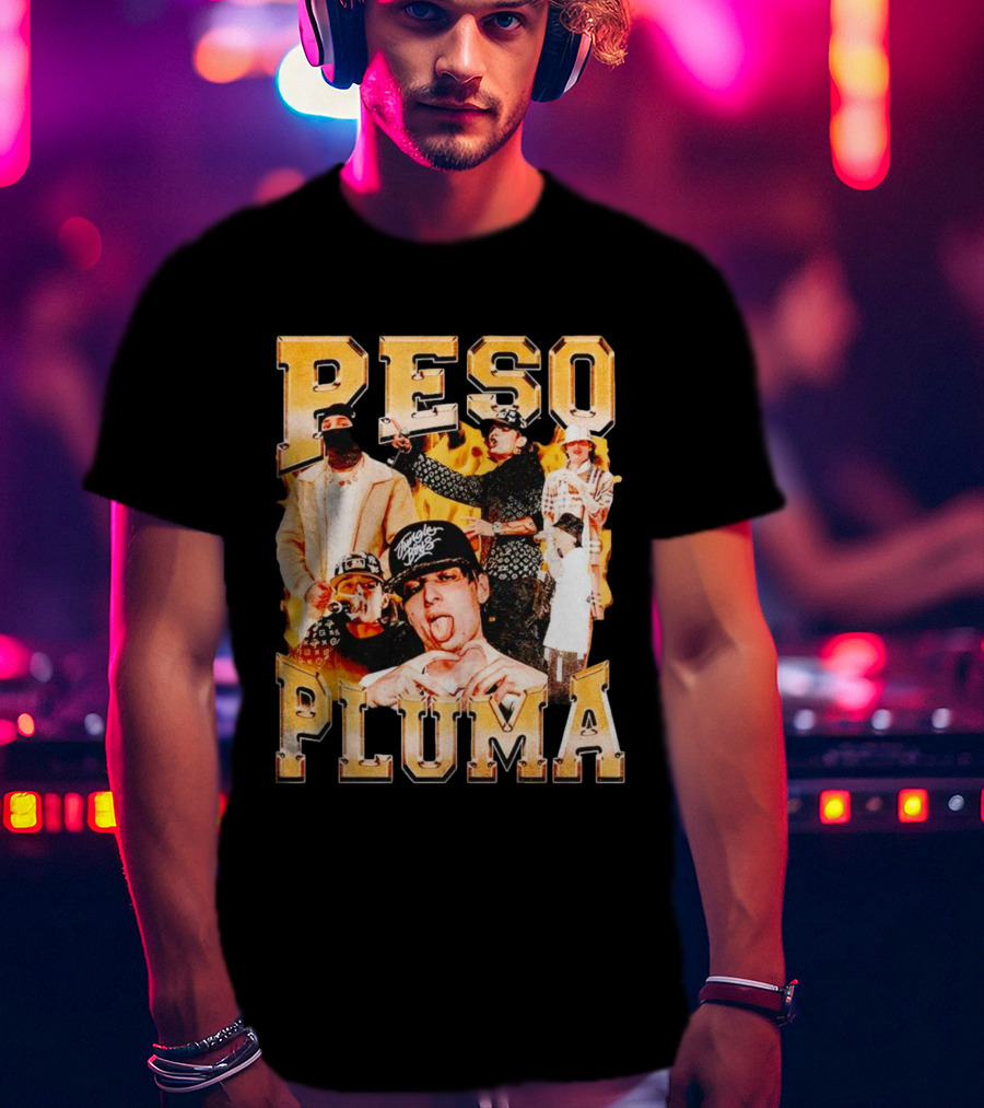 Peso Pluma Collage With Urban Streetwear T-Shirt